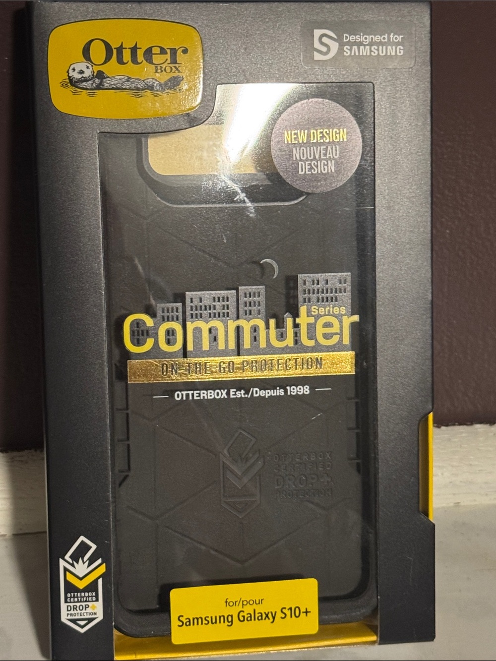OtterBox Commuter Series Case for Samsung Galaxy S10+ — Black with Gold Accent